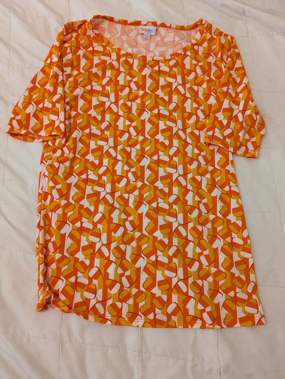 Lularue Candy Corn Striped Halloween Top